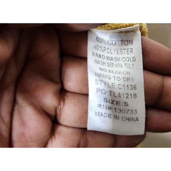 UMGEE Kimono Cardigan Women Small Yellow Cotton Lace Sheer Open Front Tie Boho - Picture 9 of 9